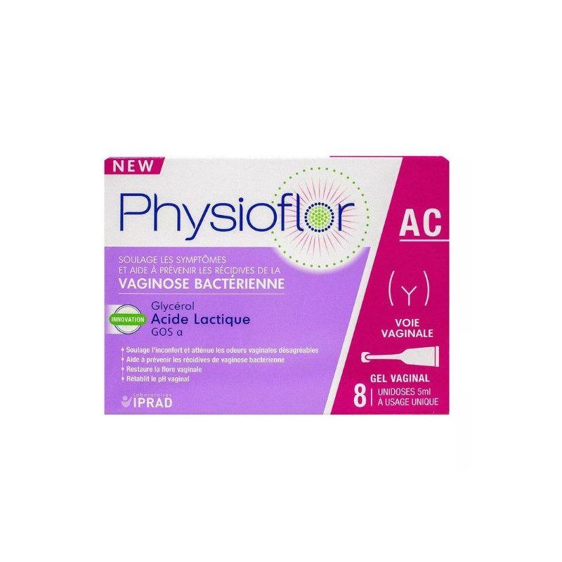 Physioflor Ac 8 Unidoses Gel Vaginal Vaginose Bactérienne 40ml