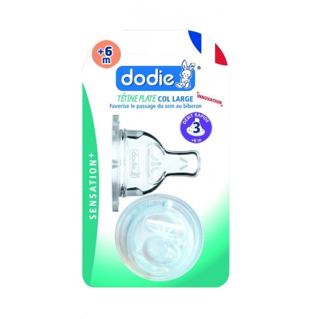 Dodie Tétine Initiation+ Col Large 0-6 Mois 3 Vitesses Silicone Débit 1  Pièces 2