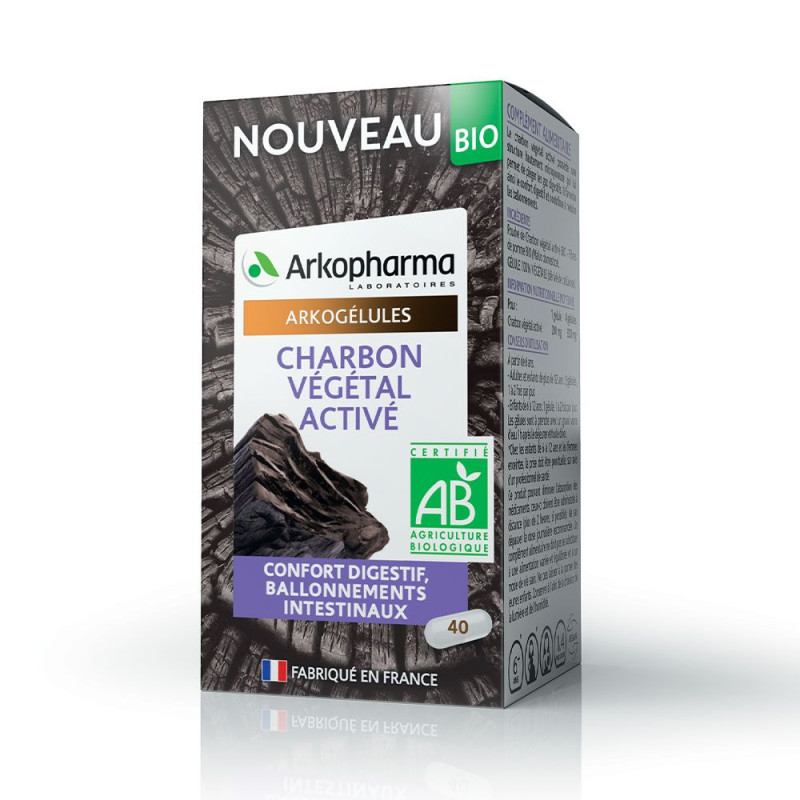 Biosens Charbon Actif Bio 40 gélules