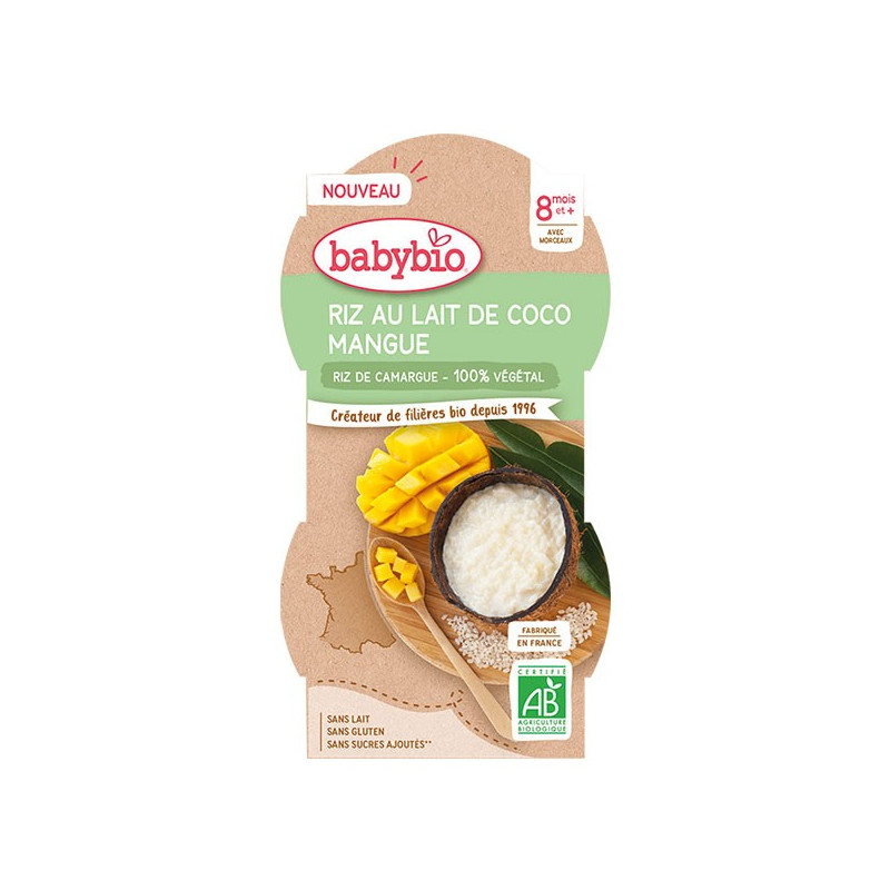 Babybio Desserts Lactés Pot Brassé au Lait de Vache Poire Cannelle +6m Bio  Lot de 2 x 130g