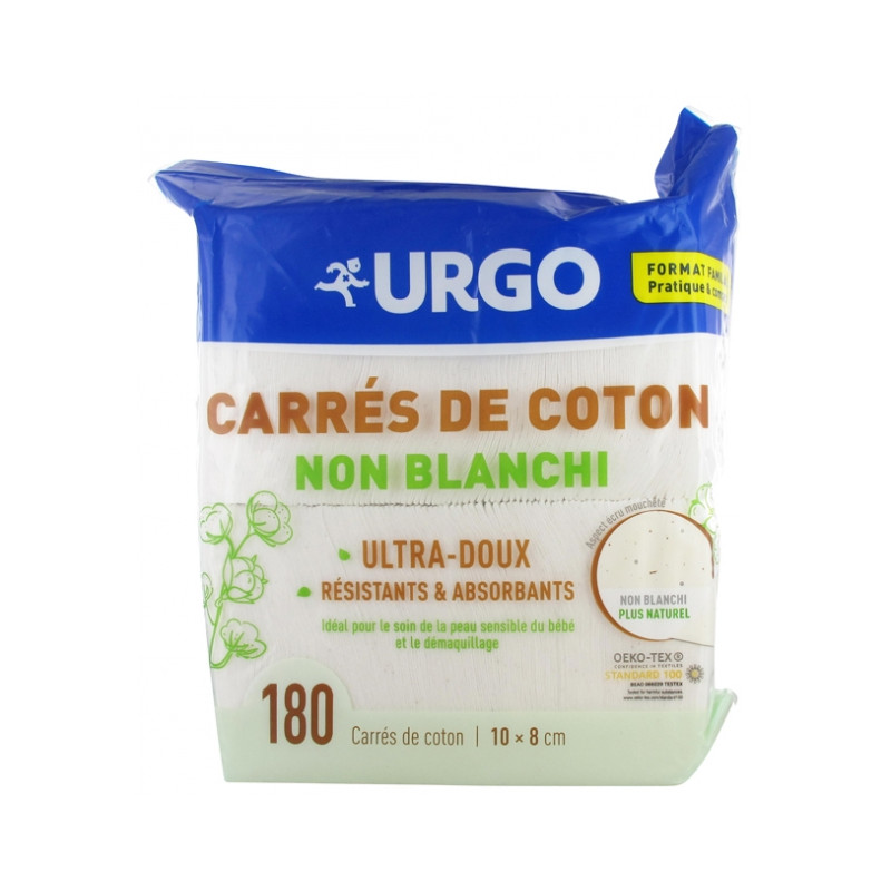 Urgo Carrés de coton non blanchi 180 carrés de coton - 59543 