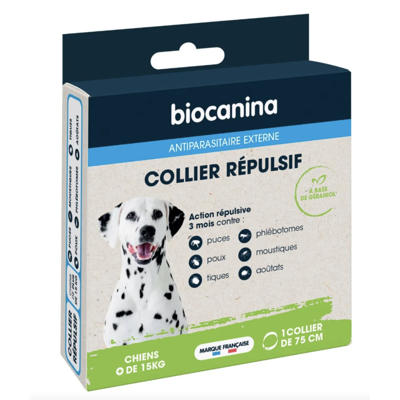 Collier antiparasitaire répulsif petit chien