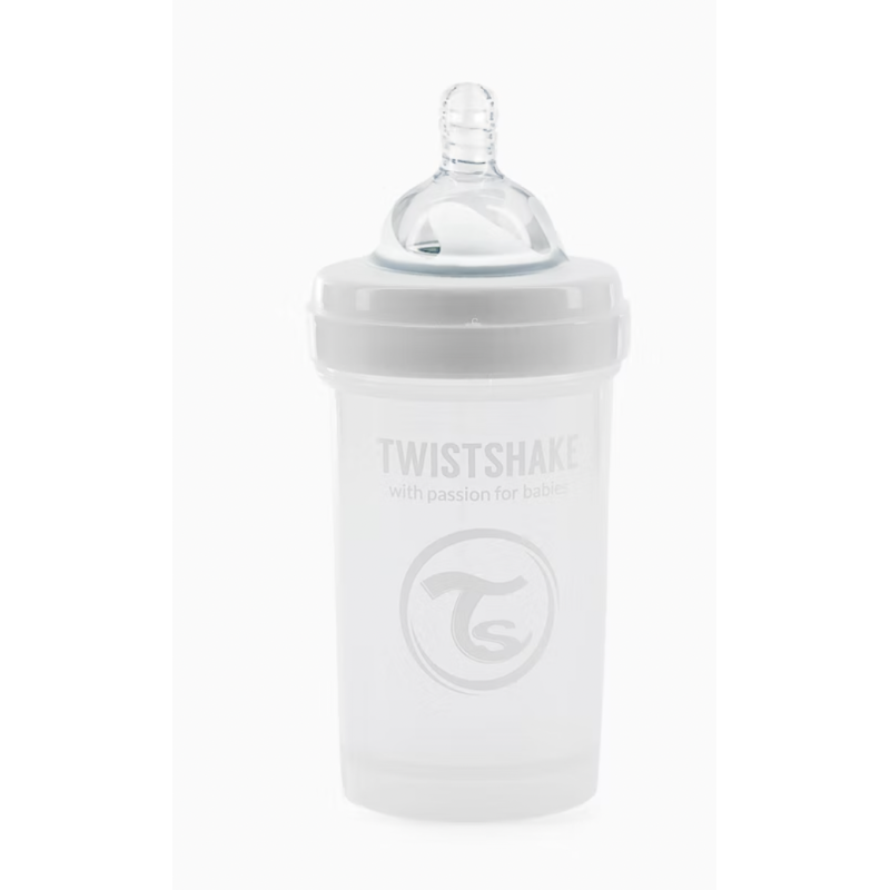 Twistshake Biberon anti-colique 180ml Blanc 0 mois+