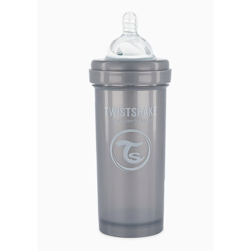 Twistshake Biberon anti-colique 260ml Gris pastel 2 mois+