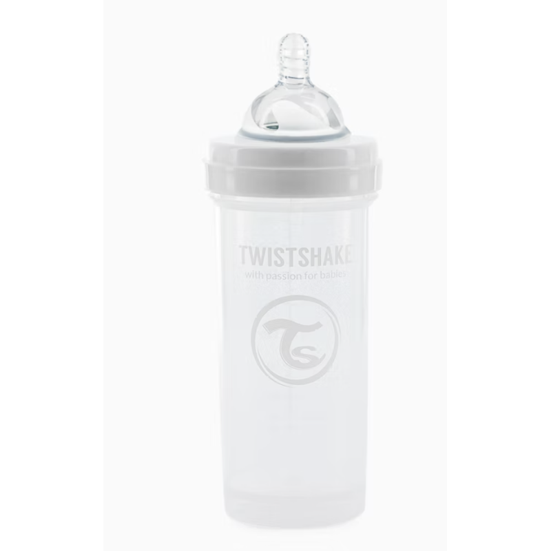 Twistshake Biberon anti-colique 260ml Rose pastel 2 mois+