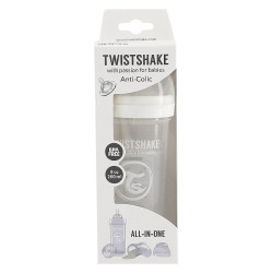 Twistshake Biberon anti-colique 260ml Blanc 2 mois+