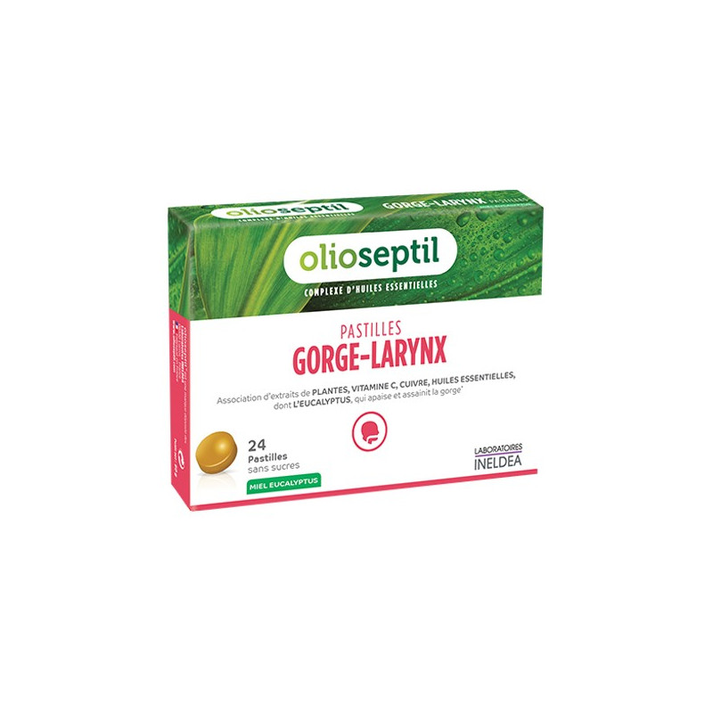 Olioseptil Pastilles Gorge-Larynx Miel Plantes 24 pastilles