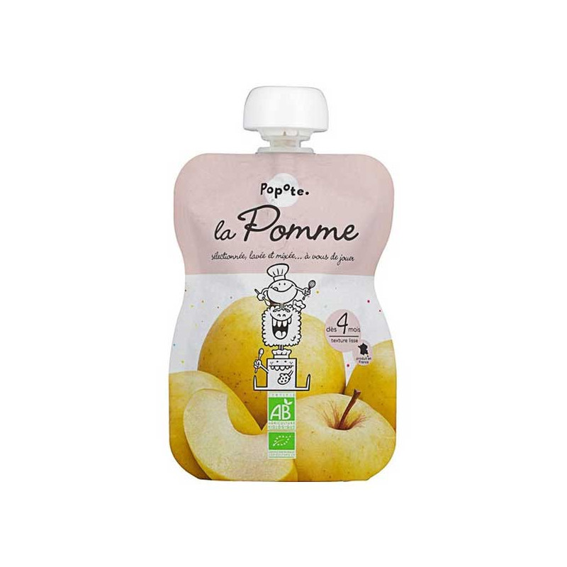 Popote Les Fruits Gourde Pomme +4m Bio 120g