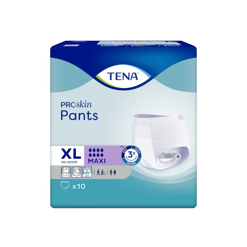 TENA Proskin Pants Sous-Vêtement Absorbant Maxi Taille XL 10 unités