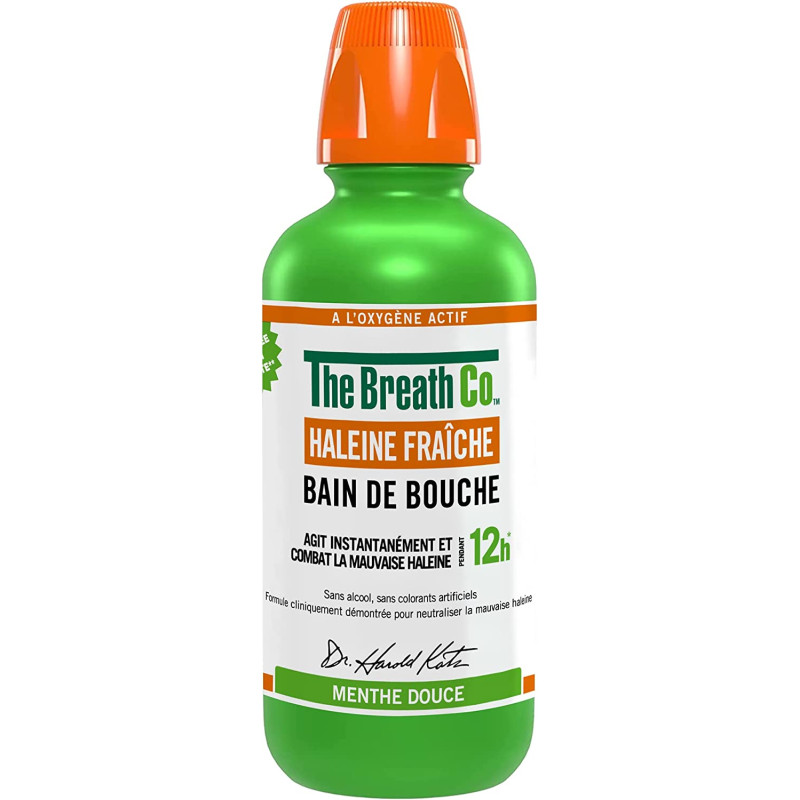 The Breath Co - Bain de Bouche Sans Alcool Menthe Douce, 500ml