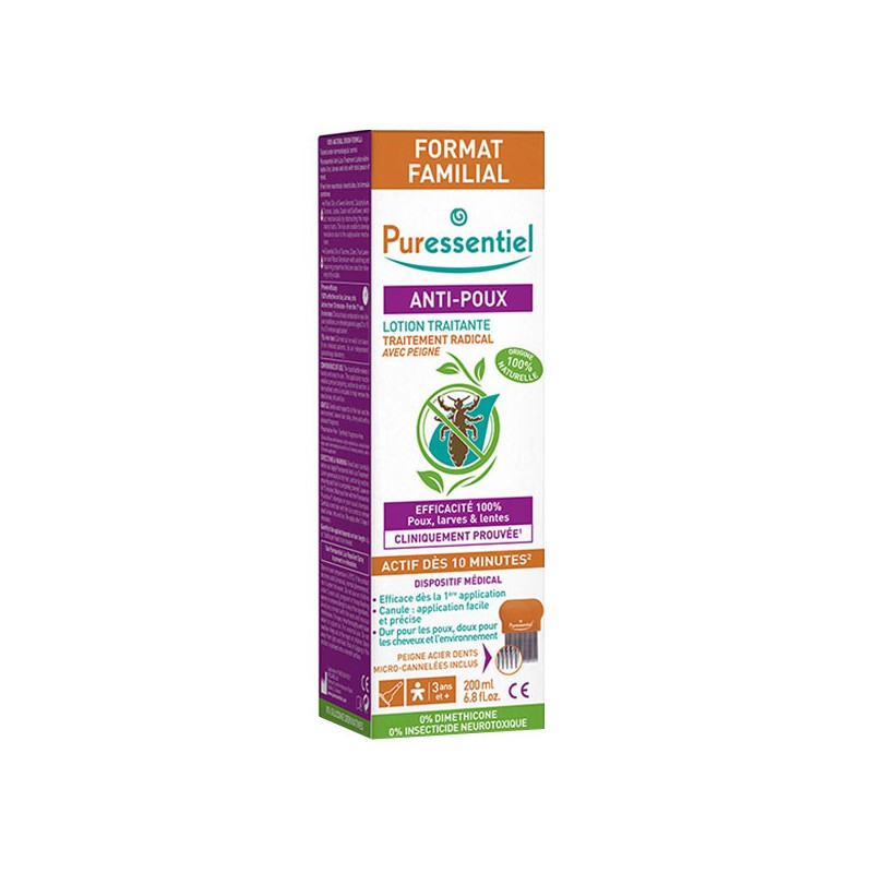 PURESSENTIEL LOTION ANTI-POUX FORMAT FAMILLE 200ML - 49578 