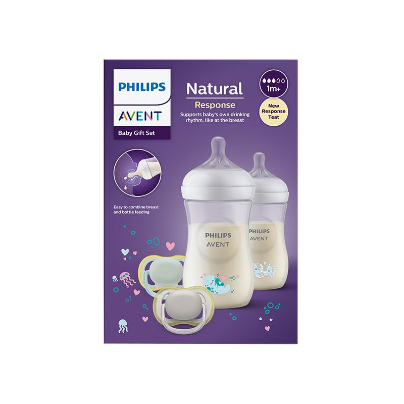 Lot de 2 Biberons Natural 260 ml Bleu Philips Avent