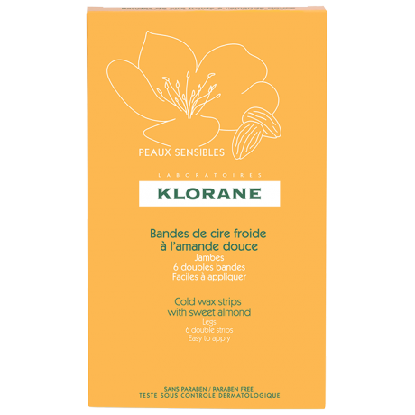 KLORANE Bandes de cire froide - A l'amande douce - Jambes, 6 doubles bandes KLORANE Bandes de cire froide - A l'amande douce - Jambes, 6 doubles bandes
