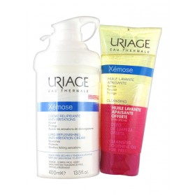 Uriage Xémose Crème Relipidante Anti-Irritations 400 ml + Huile Lavante Apaisante 200 ml Offerte