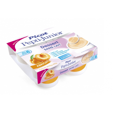 PICOT Pepti-junior Dessert sans lait dès 6 mois 4x100g ABRICOT PICOT Pepti-junior Dessert sans lait dès 6 mois 4x100g ABRICOT