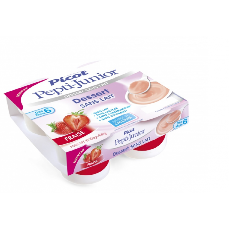 PICOT Pepti-junior Dessert sans lait dès 6 mois 4x100g FRAISE PICOT Pepti-junior Dessert sans lait dès 6 mois 4x100g FRAISE