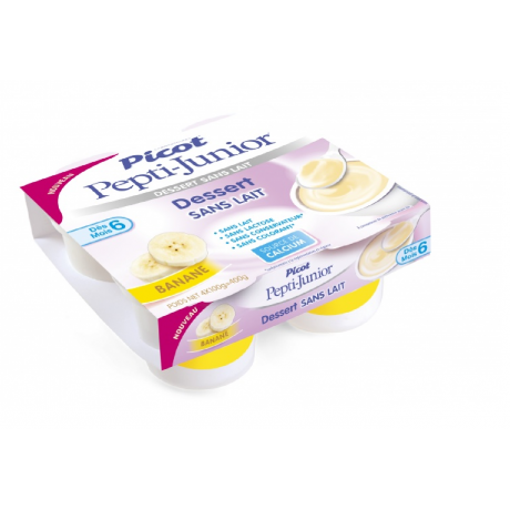 PICOT Pepti-junior Dessert sans lait dès 6 mois 4x100g BANANE PICOT Pepti-junior Dessert sans lait dès 6 mois 4x100g BANANE