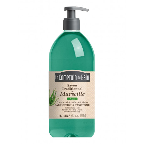 LE COMPTOIR DU BAIN Savon traditionnel de Marseille à l'aloe vera, 1L LE COMPTOIR DU BAIN Savon traditionnel de Marseille à l'aloe vera, 1L